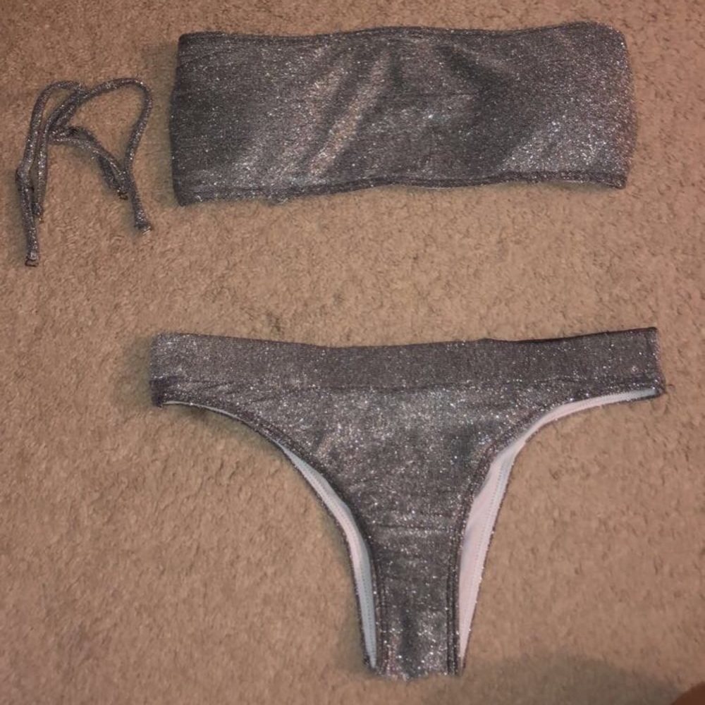 Cute sparkly bikini bandeau and bottoms